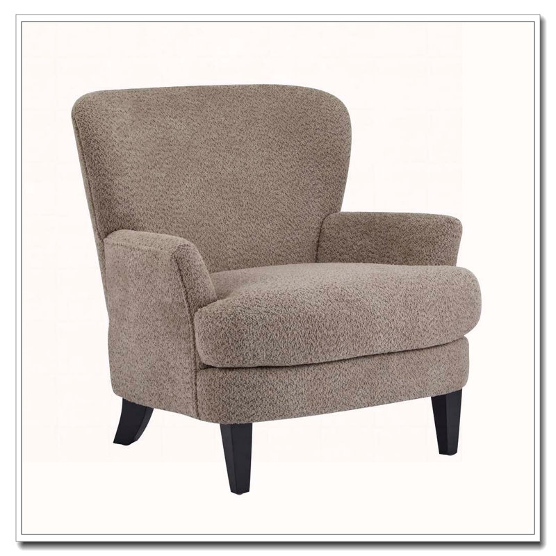 Fauteuil club rembourré Boucle, Marron clair