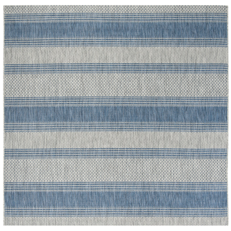 Burnsville Performance Striped Indoor/Outdoor Area Rug, Square 5'3"