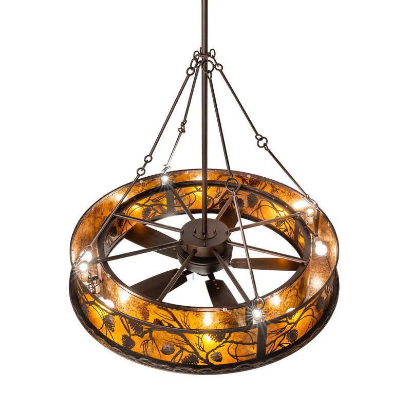 56" Wide Whispering Pines Chandel-Air, 10" H x 56" W x 56" D, Mahogany Bronze