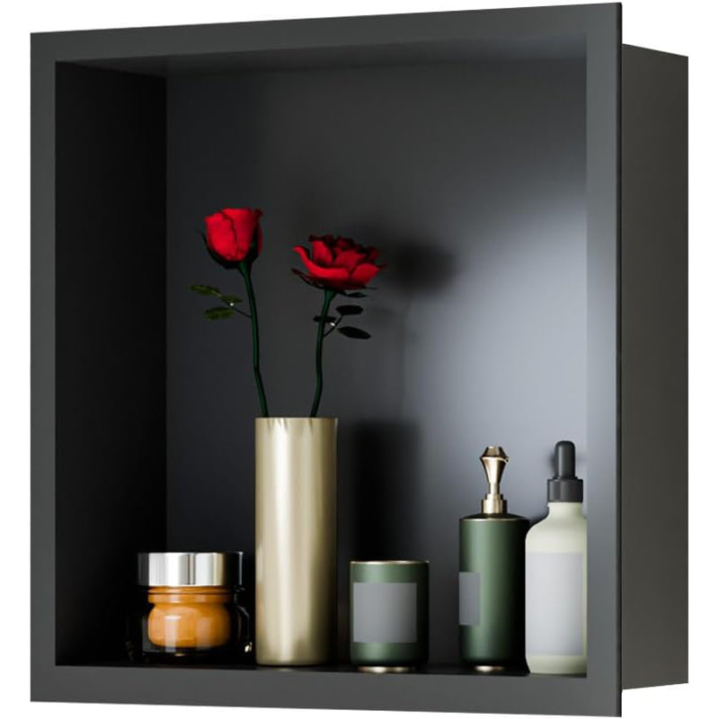 30.5mm W 30.5mm H Framed Medicine Cabinet Mirror, Black