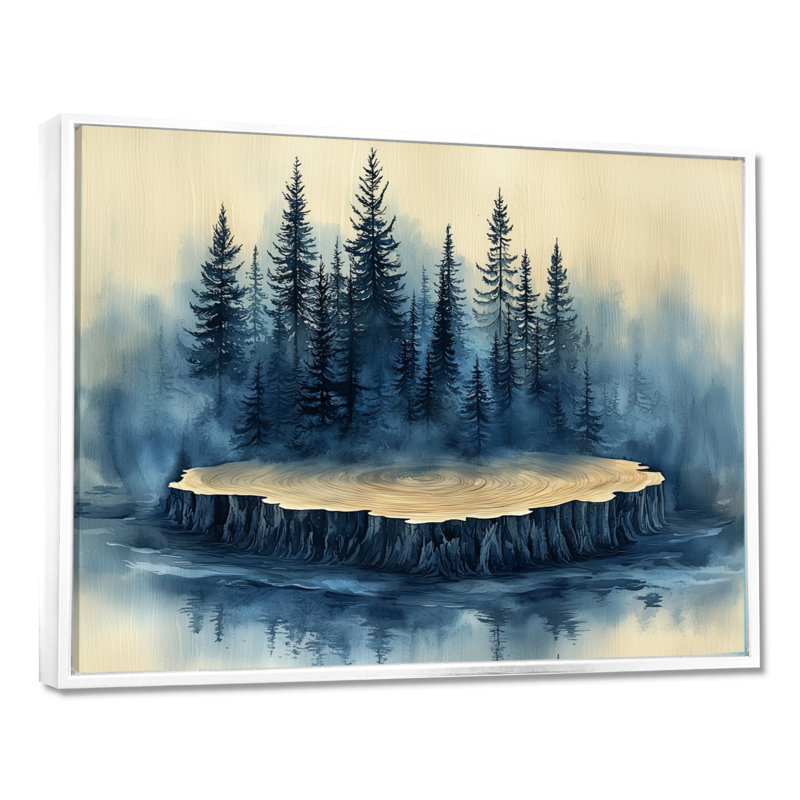 Forêt d'hiver sur bois, diapositive Harmony II - forêt, art mural, H 34 po x l 44 po, Picture Framed, Blanc