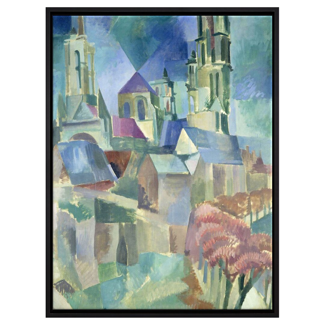 Gerahmtes Leinwandbild Image Study the Towers of Laon von Robert Delaunay