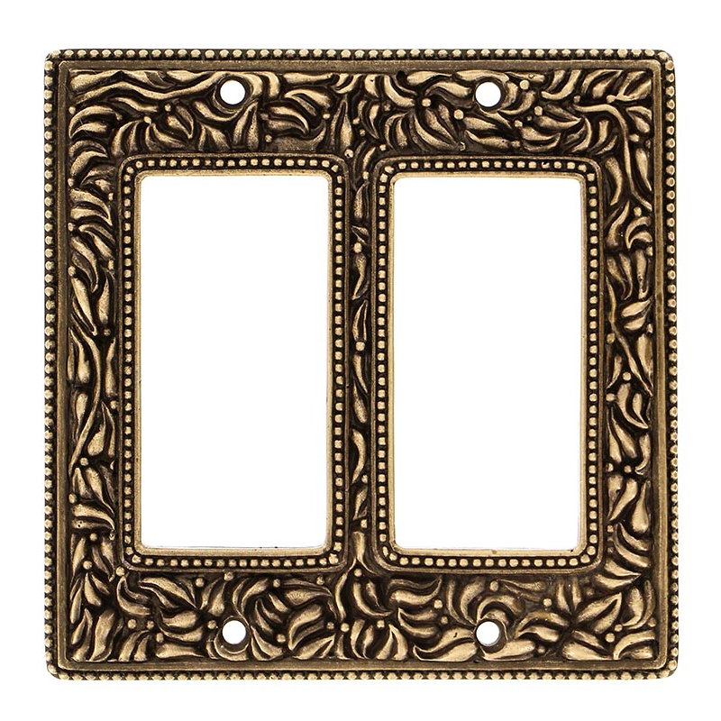 San Michele 2-Gang Rocker Wall Plate, Antique Brass