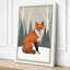 Winter Fox Mid-Century - Wrapped Canvas-615676295-615676344