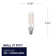 40 Watt Equivalent T6 E12/Candelabra Dimmable 2700K LED Bulb