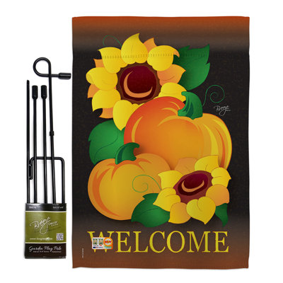 Double Sided 18.5 in. H x 13 in. W Polyester Flag set