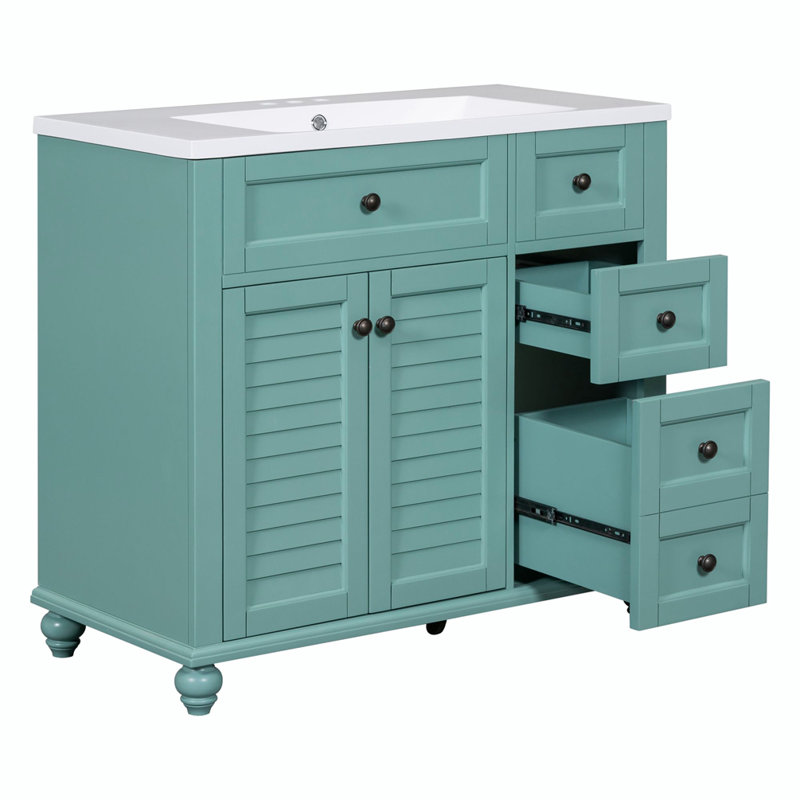 Meuble-lavabo simple avec plateau Kashima 35,4