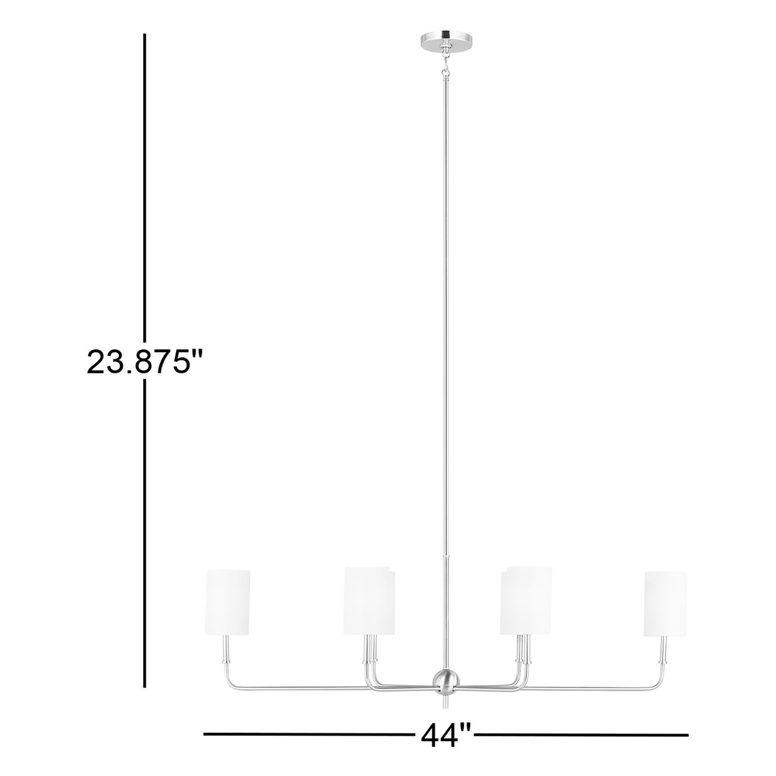 Rowley 6 - Light Dimmable Chandelier, Satin Brass