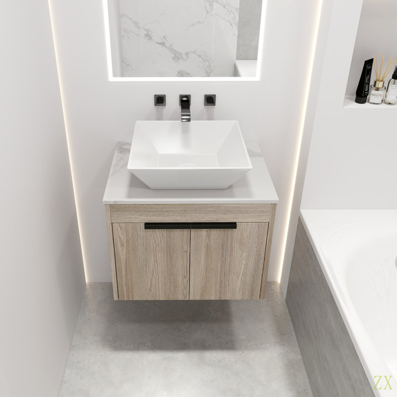 Ensemble de meuble-lavabo 24 po avec lavabo en céramique 24 po Modern Design, 24"