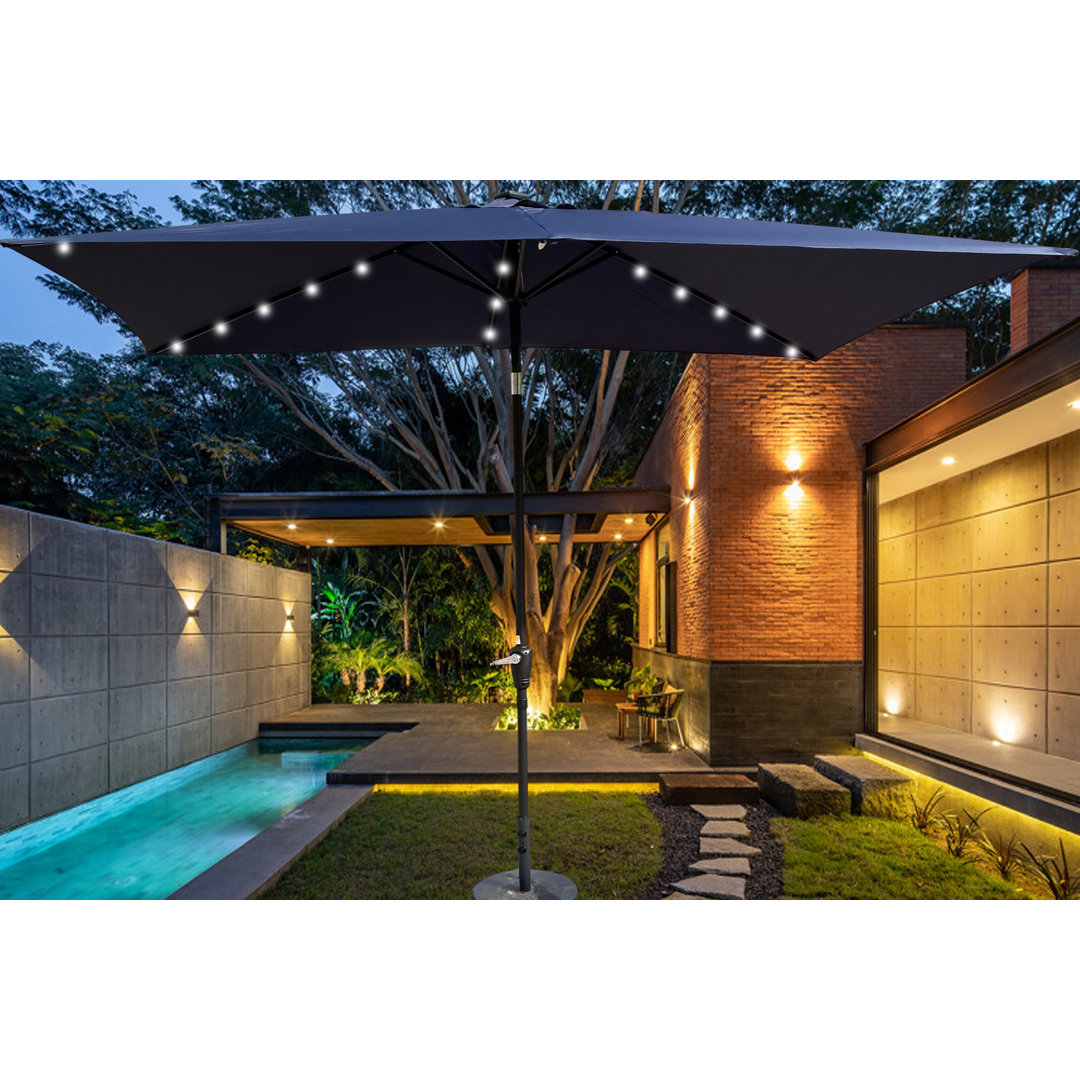 120'' x 78'' Rectangular Lighted Market Umbrella Kang Kai Fabric 