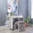 Eugene Emma 36" Nesting Rolling Desk with Upholstered Stool