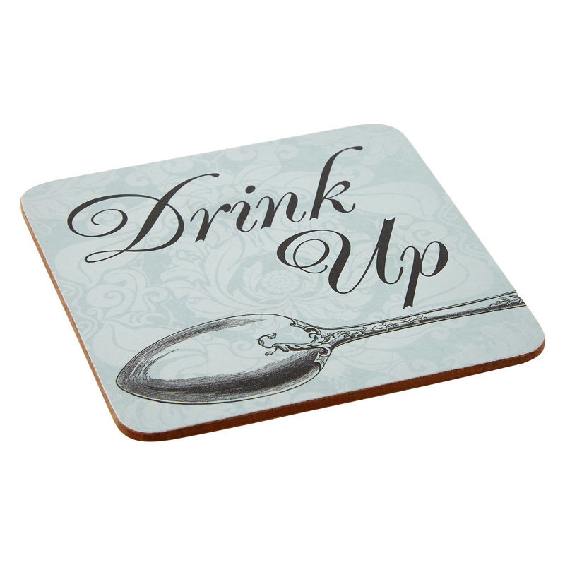 Let''s Eat Cork Coasters - Set Of 4