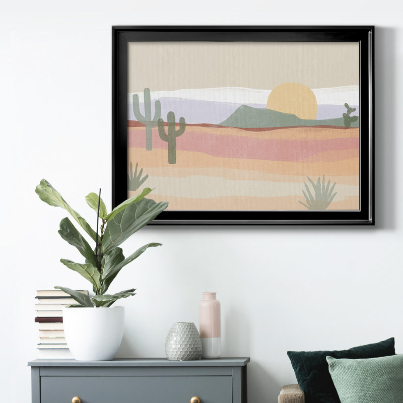Cactus Plateau I, toile encadrée de qualité supérieure - prête à être accrochée, H 26,5 po x l 36,5 po x P 1 po