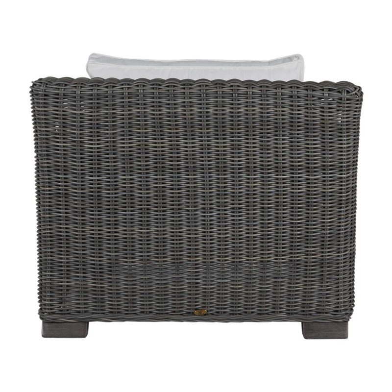 Rustic Woven Lounge Chair, Rollo Lace, Slate Gray, No Welt