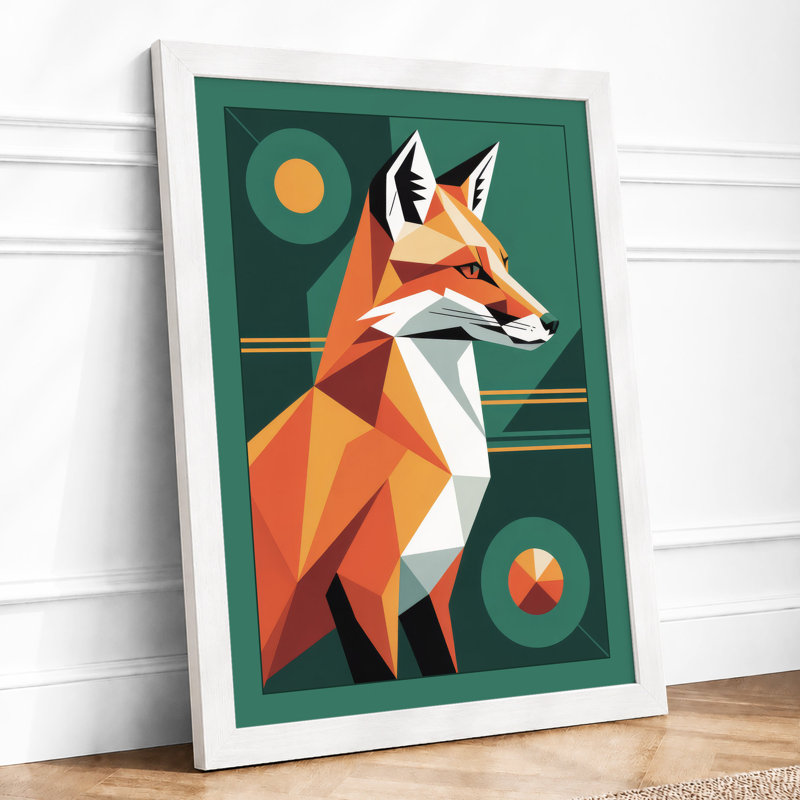 Fox Geometric - Print, A3 - 42.0 x 29.7 cm, White