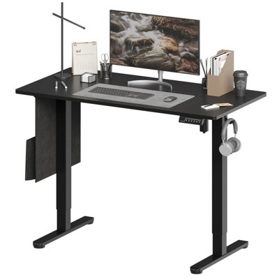 Bureau debout électrique à hauteur réglable de 47 po avec ports USB et sac de rangement