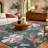 Premium Machine Washable Dream Shag ADS201 Floral and Leaves Rug-1586791940