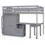 Lit mezzanine robuste en pin avec conception de maisonnette et rangement intégré, idéal pour les pièces et les petits espaces-1060503709-1060503708