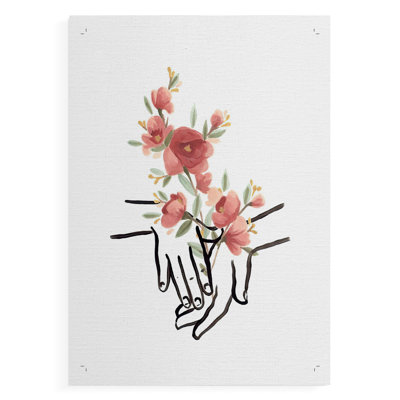 HandsAndFlowersIII -Canvas Print Only - NOT FRAMED