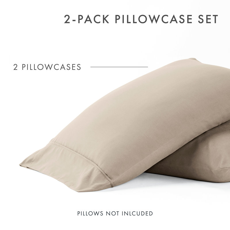 Ensemble de 2 taies d'oreiller en microfibre ultra douce, Taie d’oreiller standard, Taupe