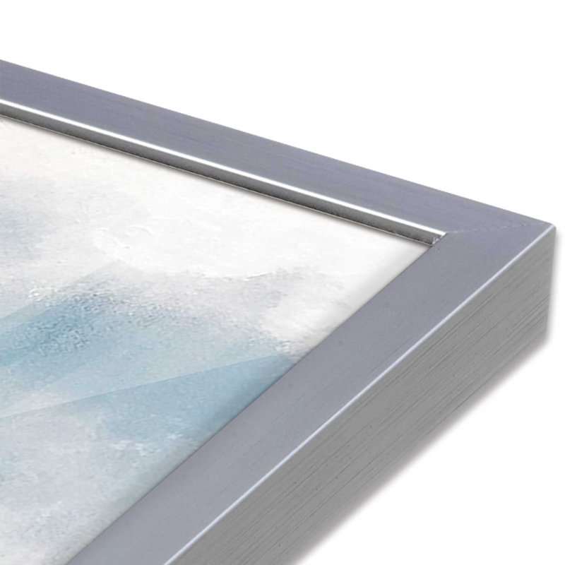 Imprimé de reflets bleus brumeux, H 12,25 po x l 15,25 po, Chrome poli