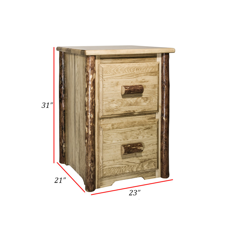 Tustin 23'' Wide 2 -Drawer Solid Wood File Cabinet, Medium Brown