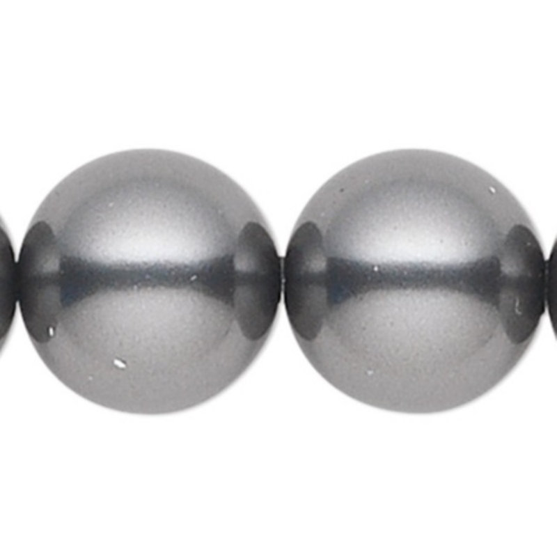 Priscilla 6 - Light Chandelier, Antique Silver/Dark Gray Pearl 