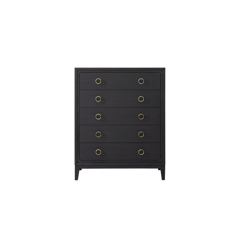 Commode 5 tiroirs au fini poivre