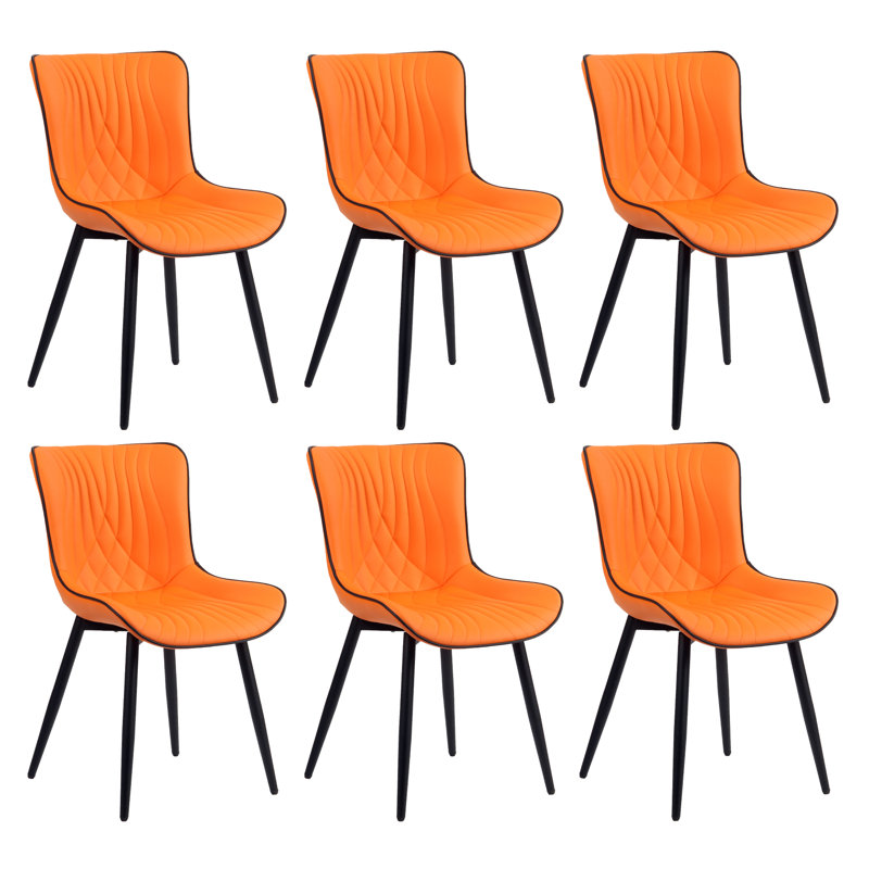 Brecia 17.8'' H Tufted Upholstered Pine Side Chair, Orange