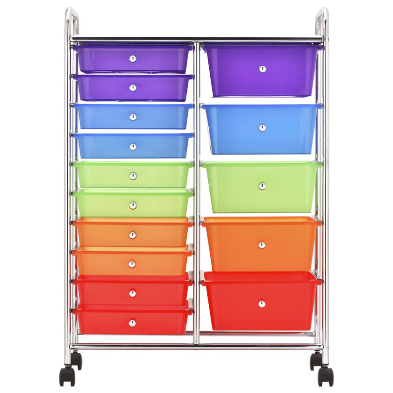 Baghdig 90.5cm H x 36.5cm W Utility Cart with Wheels, Multicolour