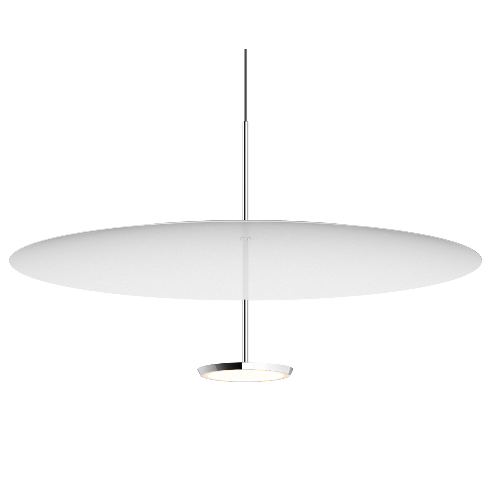 Pablo Designs Sky Dimmable Single Light Pendant, White, 17.5" H x 32" W x 32" D, Polished Aluminum