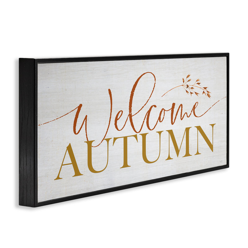 Invitation «Welcome Autumn», giclée encadrée par Lux + Me Designs, Giclée encadrée noir minuit, H 10 po x l 24 po