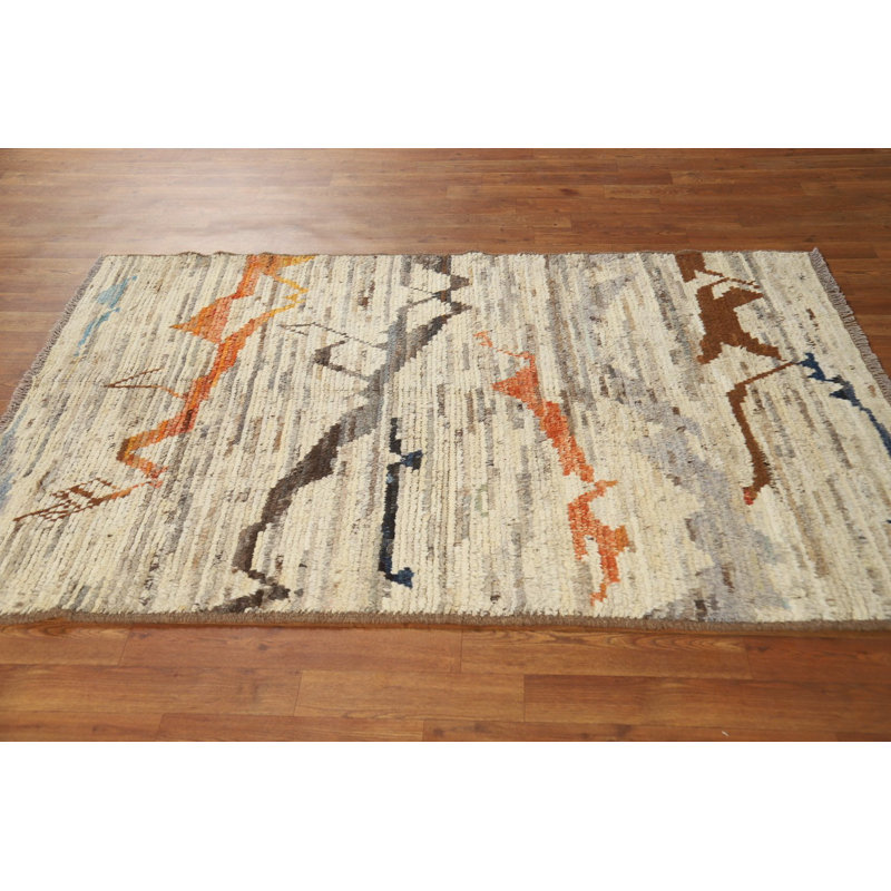 Handmade Wool Moroccan Oriental Rug 4x6