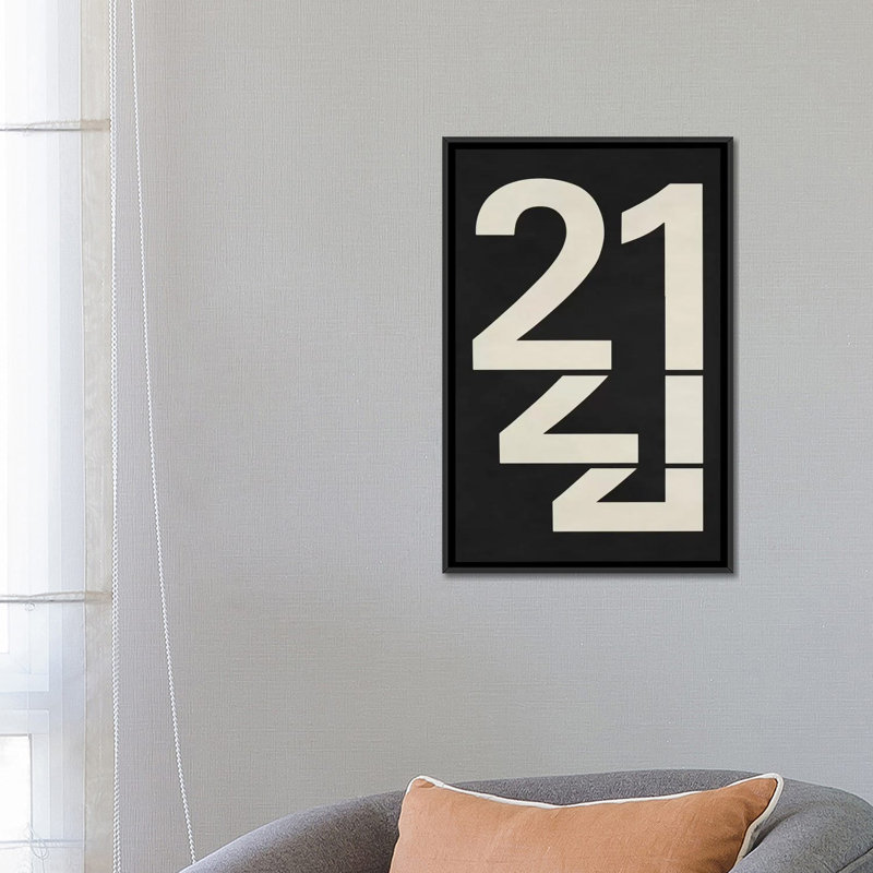 Albree Modern 21, impression sur toile, H 26 po x l 18 po x P 1,5 po, Toile avec cadre noir, Pas de tapis