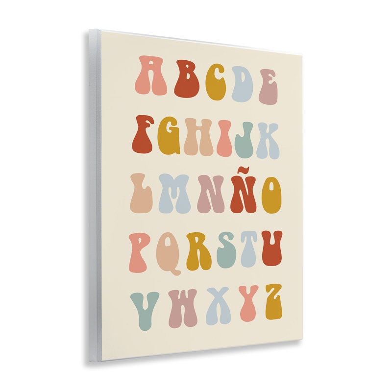 Art mural rétro alphabet espagnol ABC, par Lil 'Rue