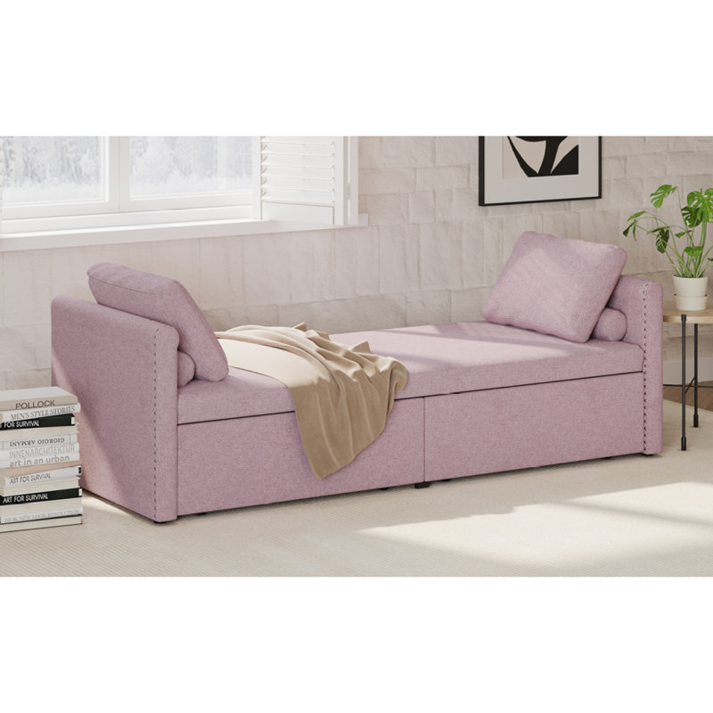 Lit de jour simple avec 2 tiroirs, aucun matelas requis