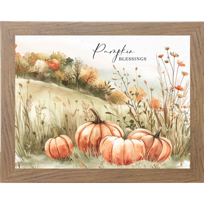 Pumpkin Blessings Fall Autumn Framed Art Picture