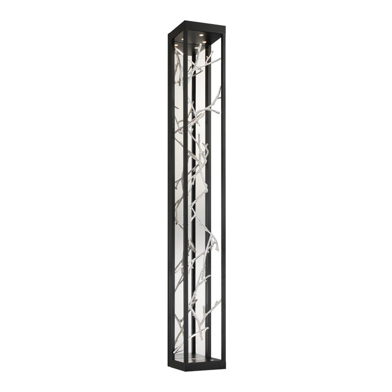 Plafonnier encastré à 6 lumières DEL Aerie, Noir / argenté