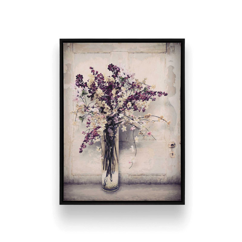 «Country Spring Blossoms» par Lori Deiter, reproduction d'art, L 12 po x H 16 po, Noir, Toile avec cadre