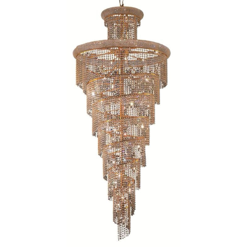 Elegant Lighting Spiral 32 light Gold Chandelier Clear Royal Cut Crystal, Gold, Royal Cut