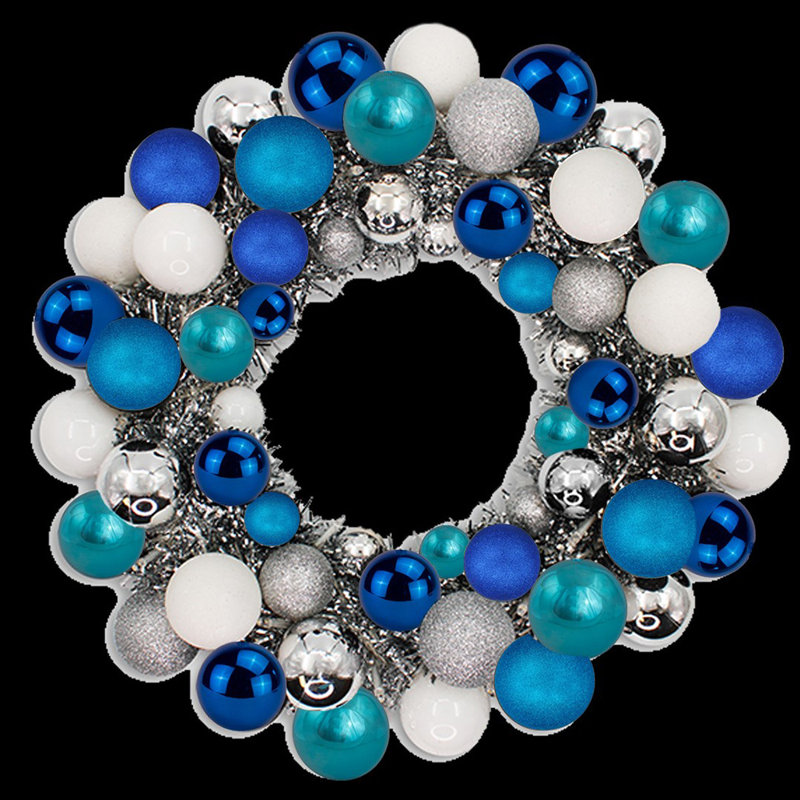 Couronne de 16 po Artic Ball avec DEL blanc pur alimentées par batterie