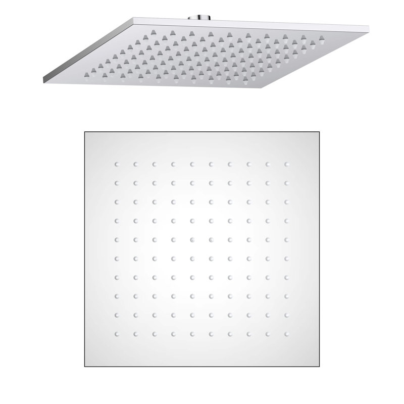 Pomme de douche à profil mince en métal 10 po Cube 1,75 gallons par minute, Or brossé