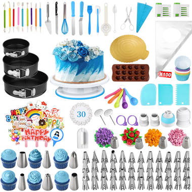 Amazon.com: Cake Decorating Box Set, 376PCS Cake Decorating Stencils Kit 3  Layer Toolbox, Piping Bags and Tips Set, cake decorating tools, muffin  cups,Baking Supplies and Baking kit for Beginners and Cake Lovers: