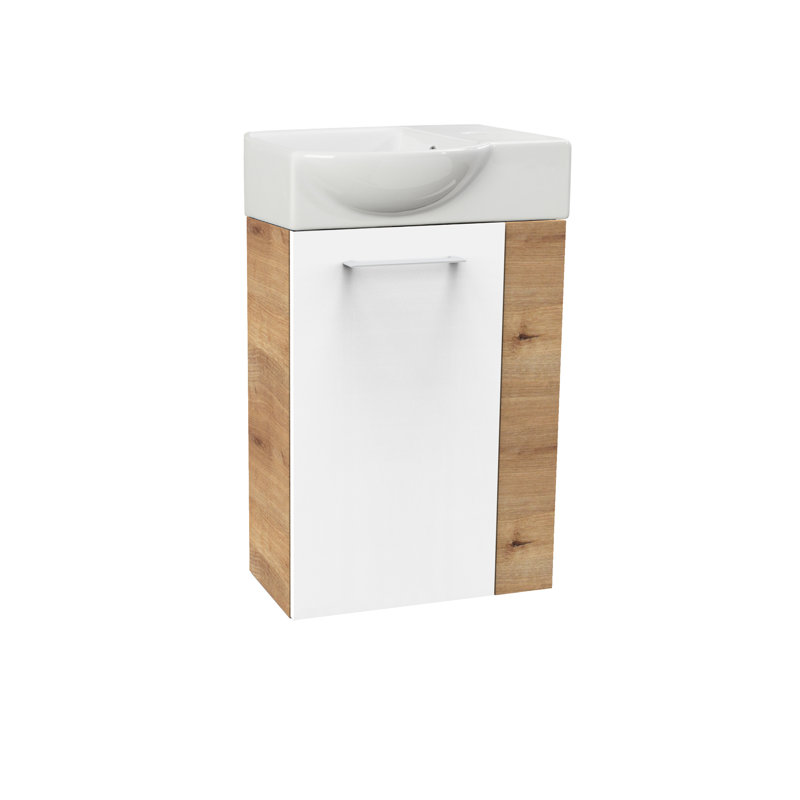 Bathroom Furniture Suite, Light Wood/White