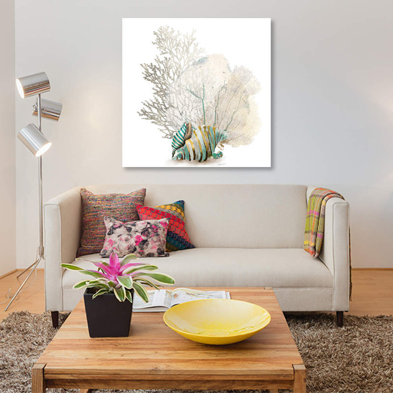 Coral II par Aimee Wilson - Estampe numérique sur toile tendue avec châssis, H 12 po x l 12 po x P 0,75 po, Toile tendue