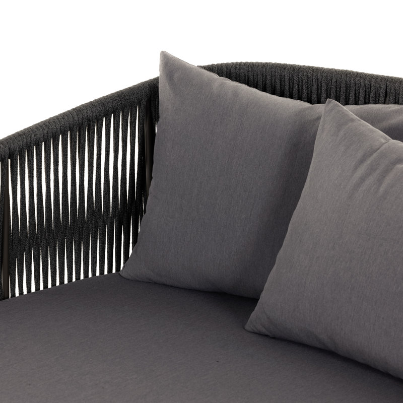 Porto Outdoor 2 - Seat Patio Daybed, Venao Charcoal/Black