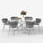 Modern Round Pedestal Dining Set with Weaven Velvet Dininig Chair-798866220-798866257-798866216