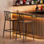Tabourets de bar, ensemble de 2 tabourets à hauteur de comptoir avec dossier et repose-pieds, tabourets de bar de style industriel avec pieds fuselés et pieds réglables, pour la cuisine, la salle à manger, le bar et le café-133738034