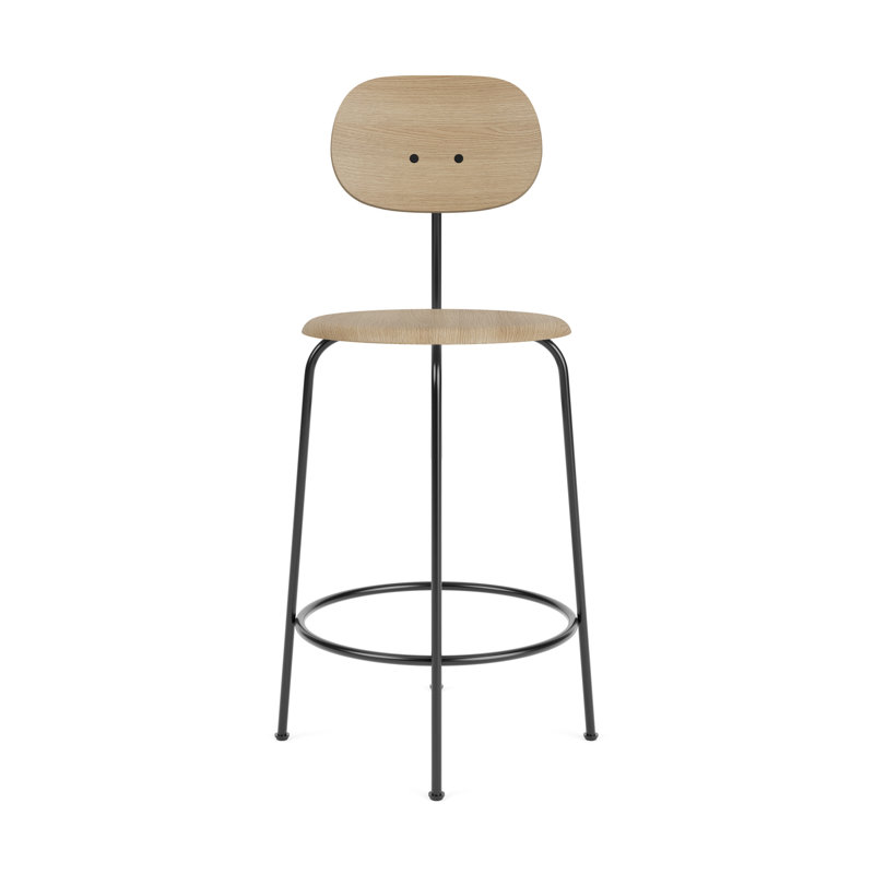 Afteroom Stool with Metal Frame, Natural Oak