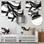 Vagues abstraites blanc noir tourbillons - formes abstraites modernes, art mural-352447124-352447130
